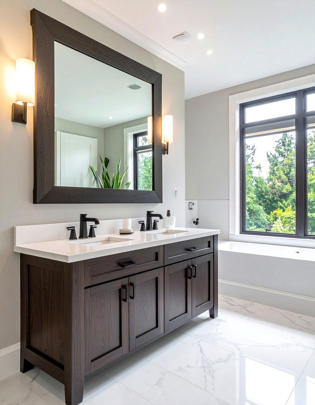 Frame builder grade mirror - 30 cheap bathroom remodel ideas