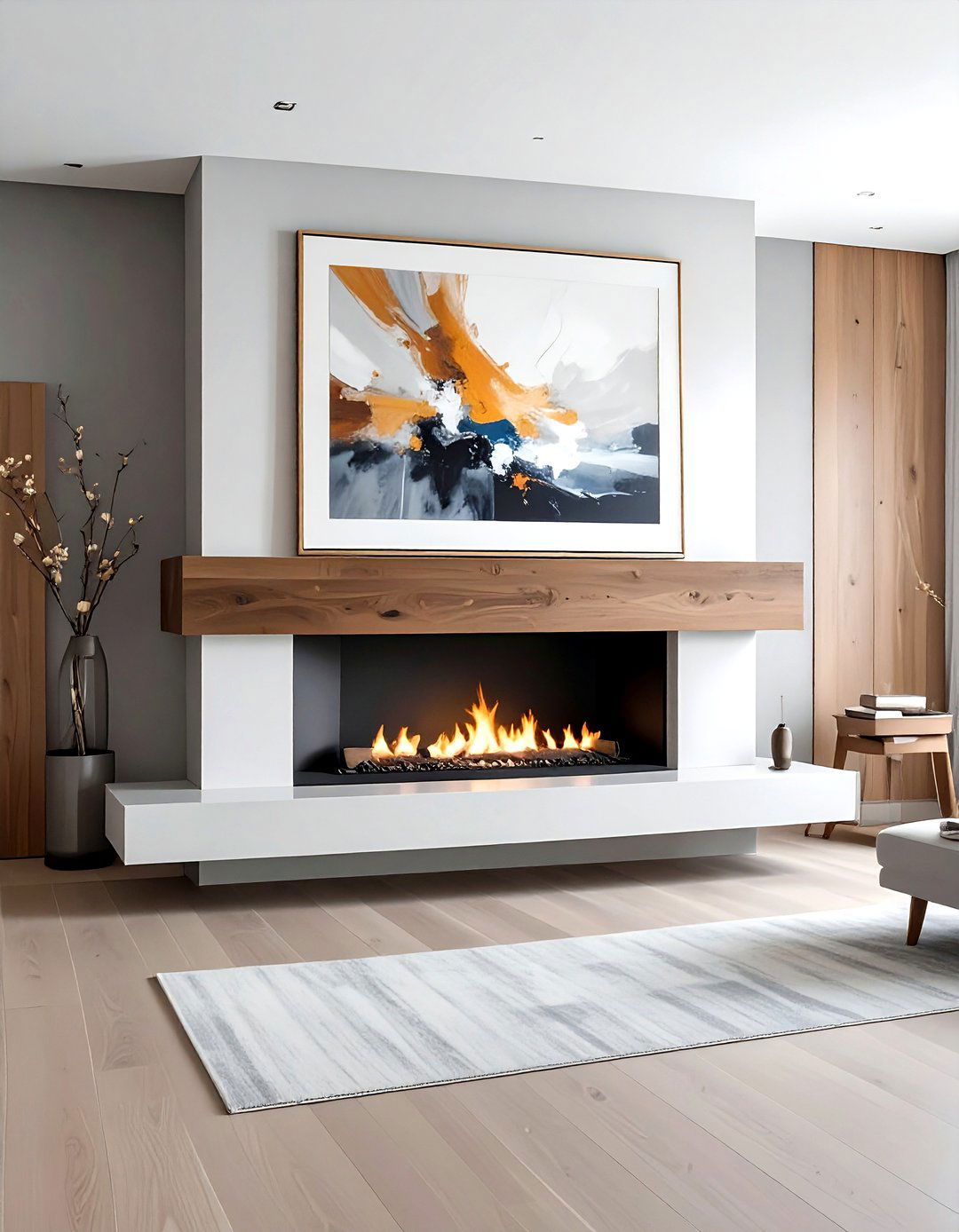 Framed Abstract Art - 30 minimalist mantel ideas