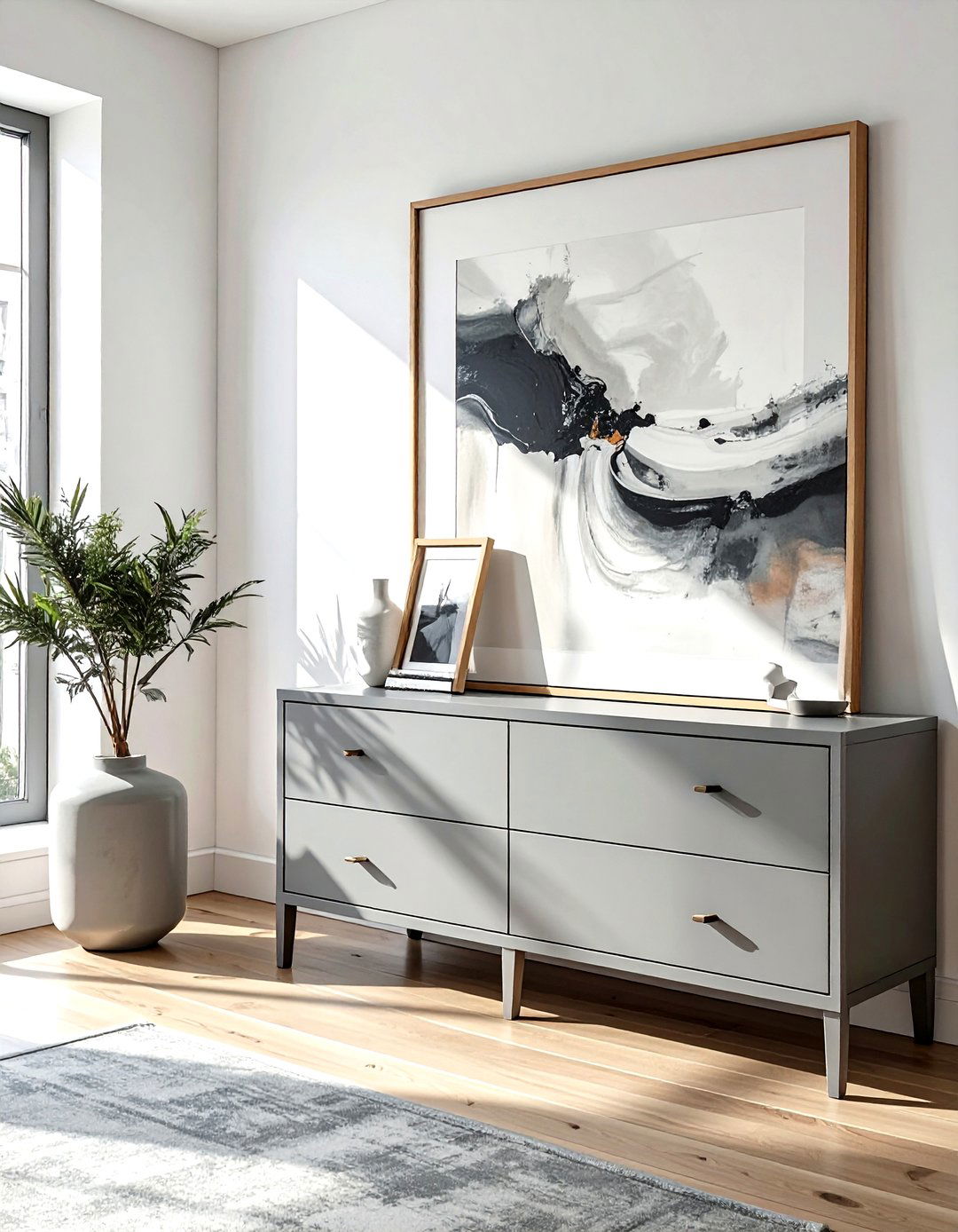 Framed Art Leaning On Dresser - 30 dresser decor ideas