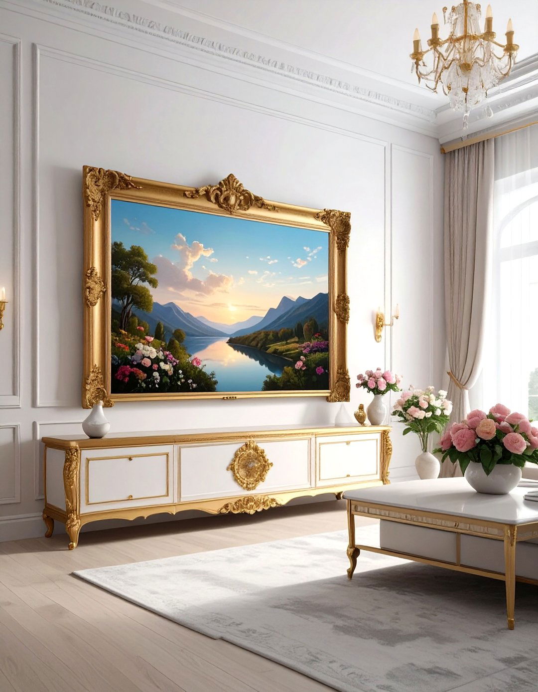 Framed Art Television - 30 living room home theater ideas