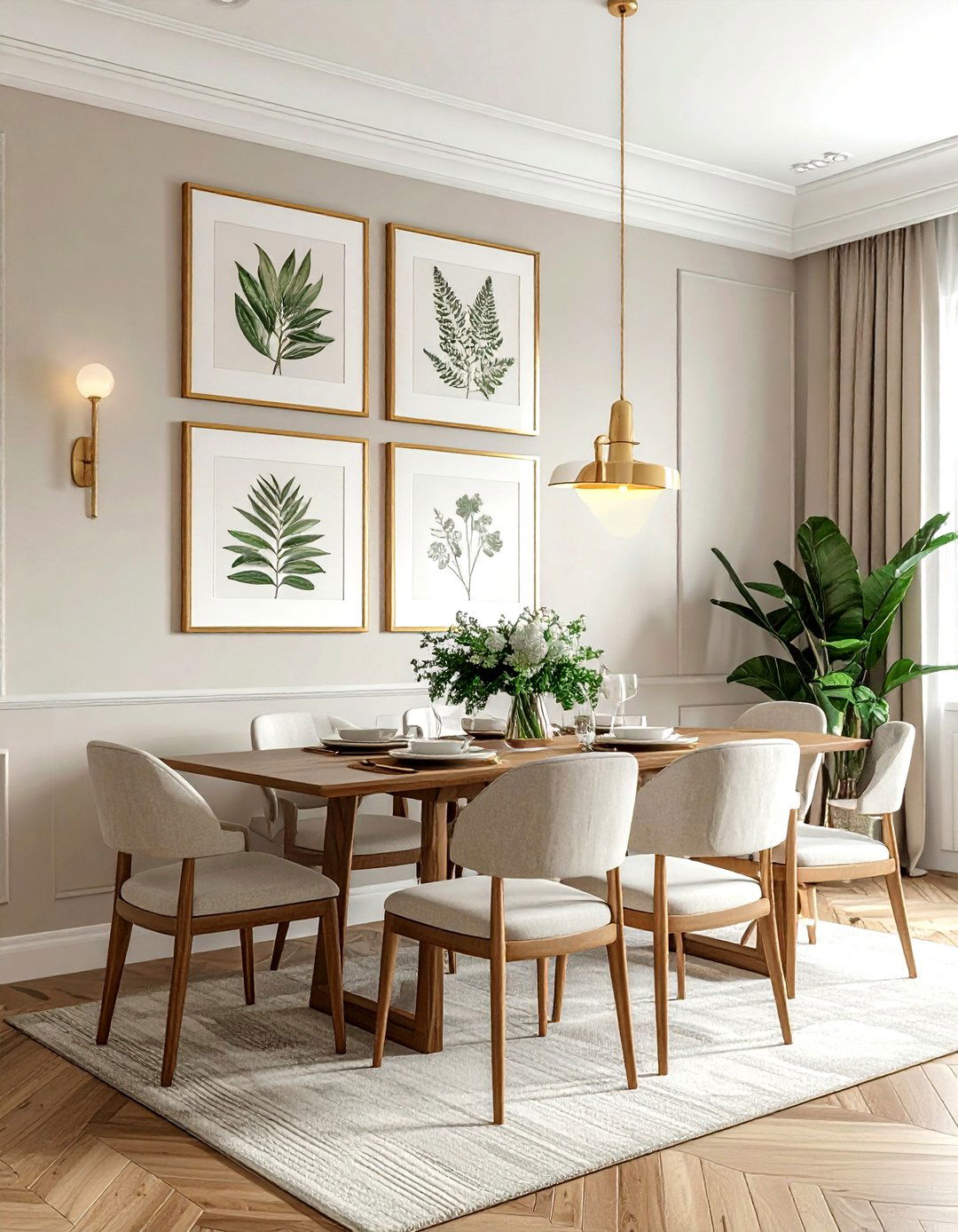 Framed Botanical Print - 30 modern traditional dining room ideas
