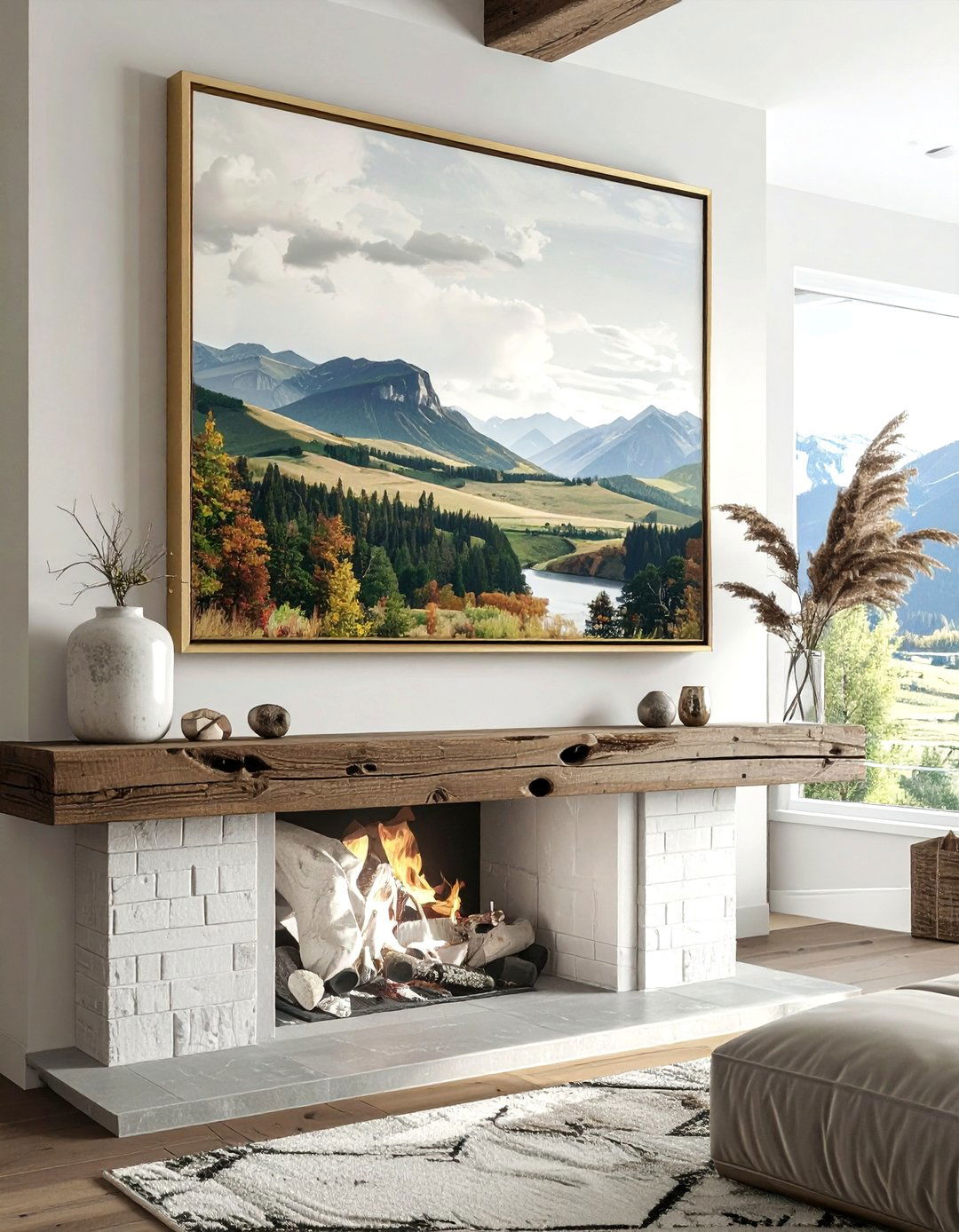 Framed Canvas Art - 30 layered mantel ideas