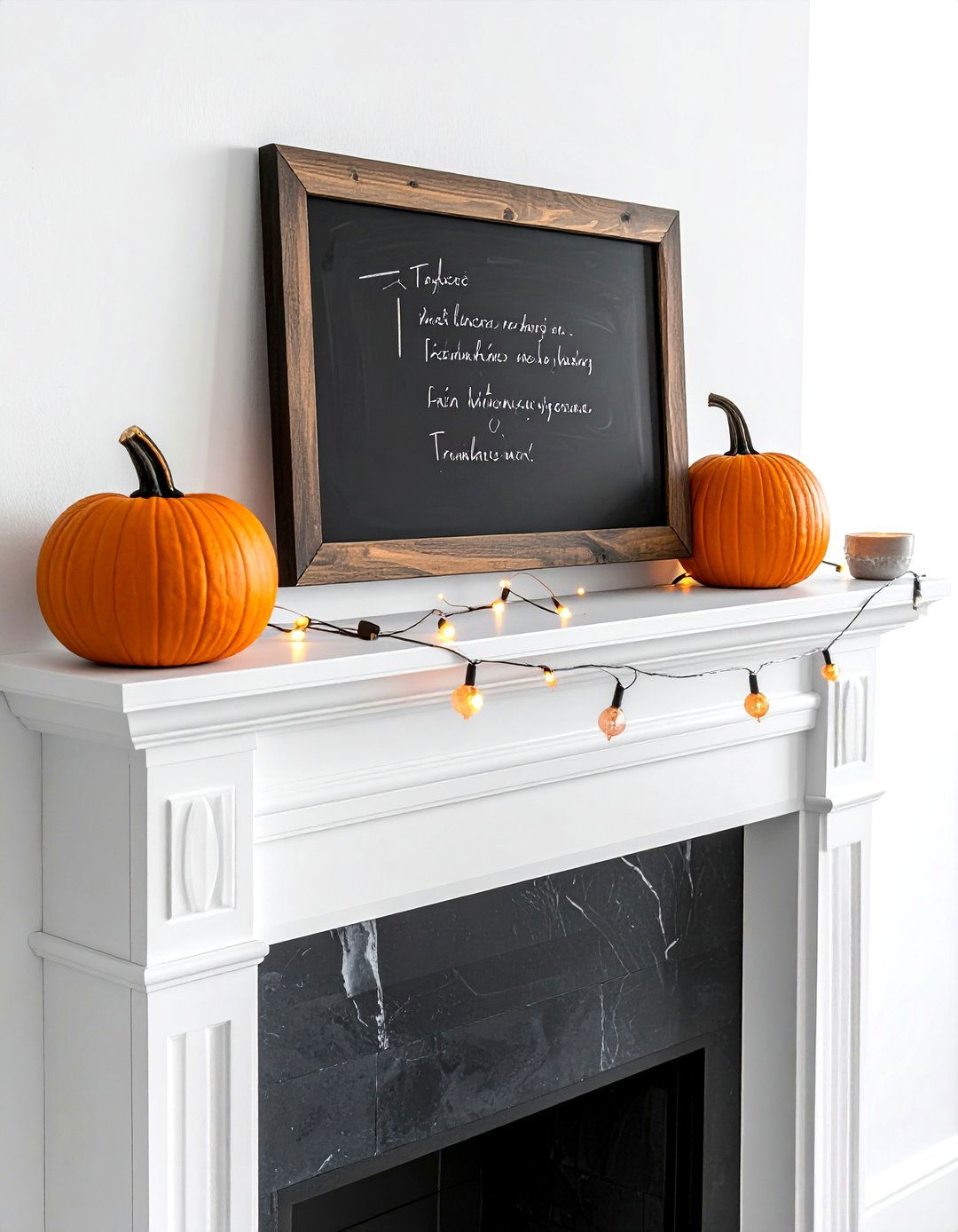 Framed Chalkboard Sign - 30 layered mantel ideas