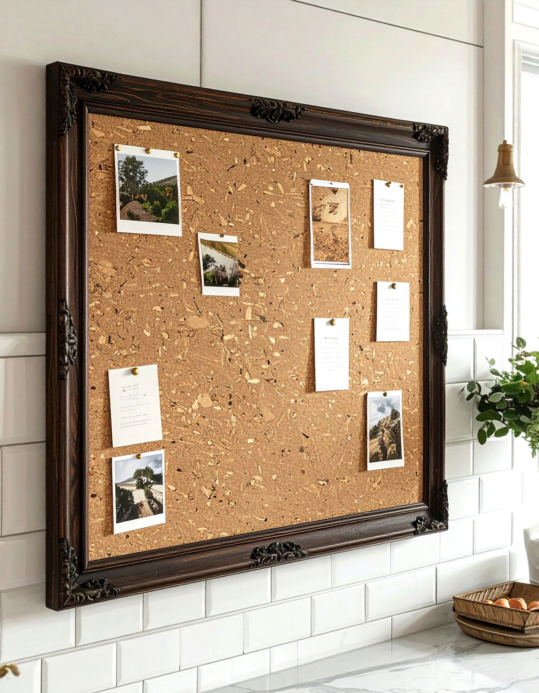 Framed Cork Board - 30 kitchen bulletin board ideas