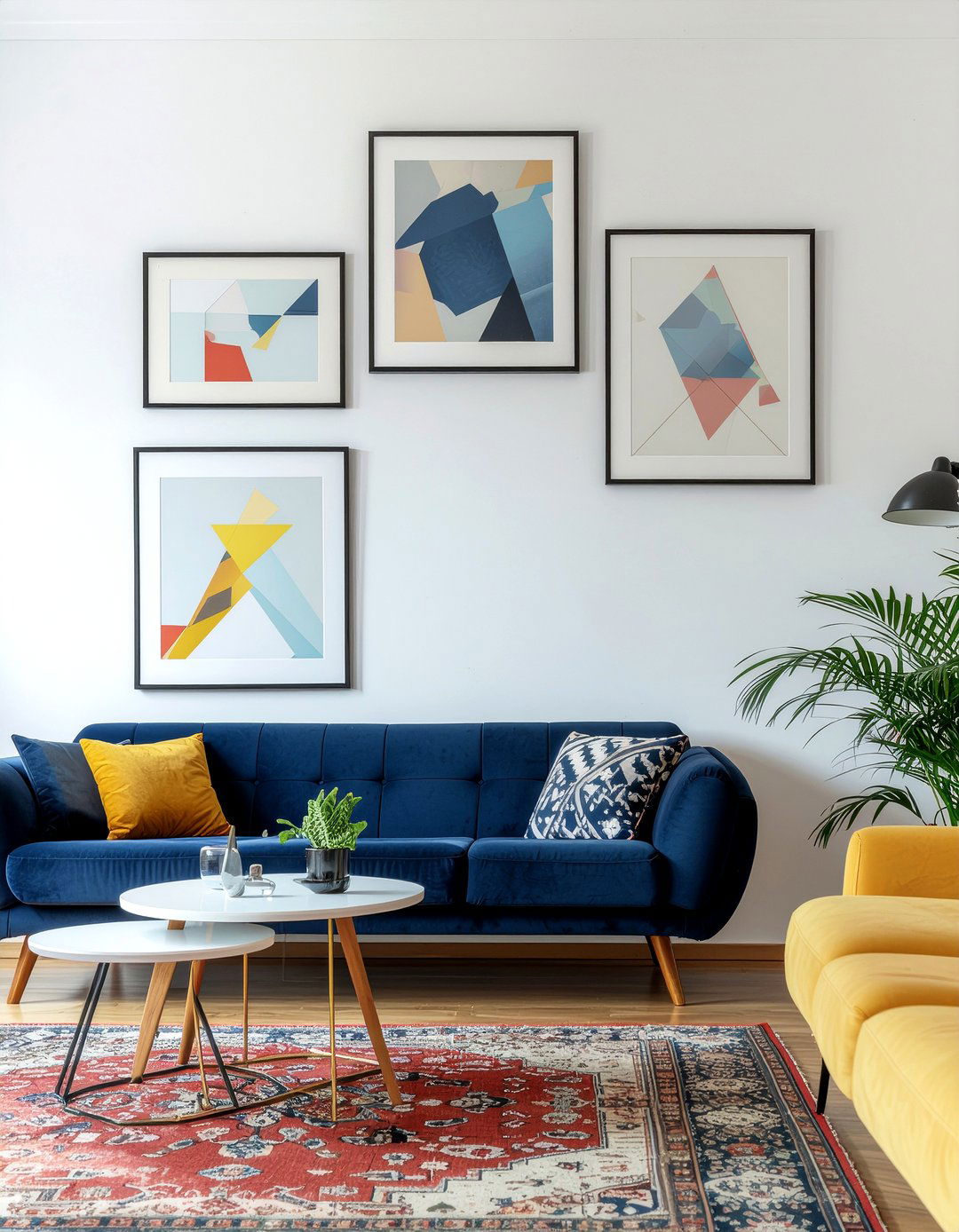 Framed Geometric Art Gallery - 30 living room geometric wall designs