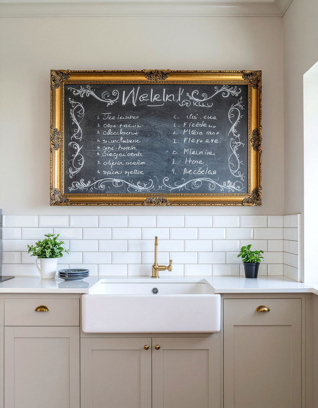Framed Kitchen Message Board - 30 kitchen message center ideas
