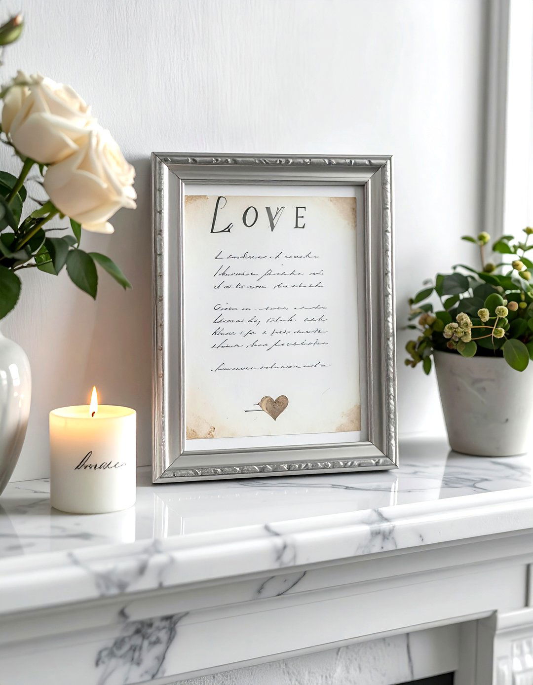 Framed Love Letter - 30 romantic decor ideas