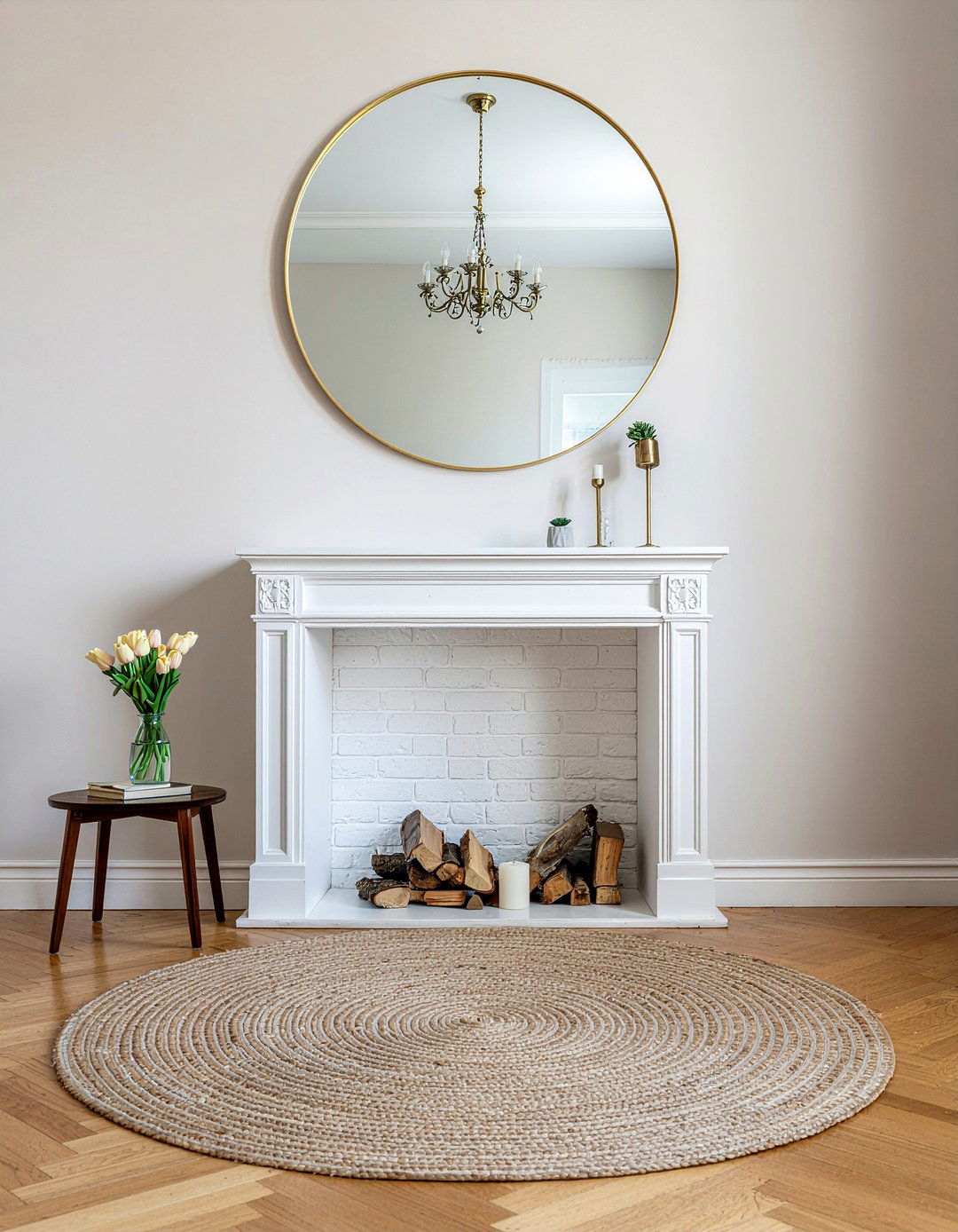 Framed Mirror - 30 command strip living room ideas