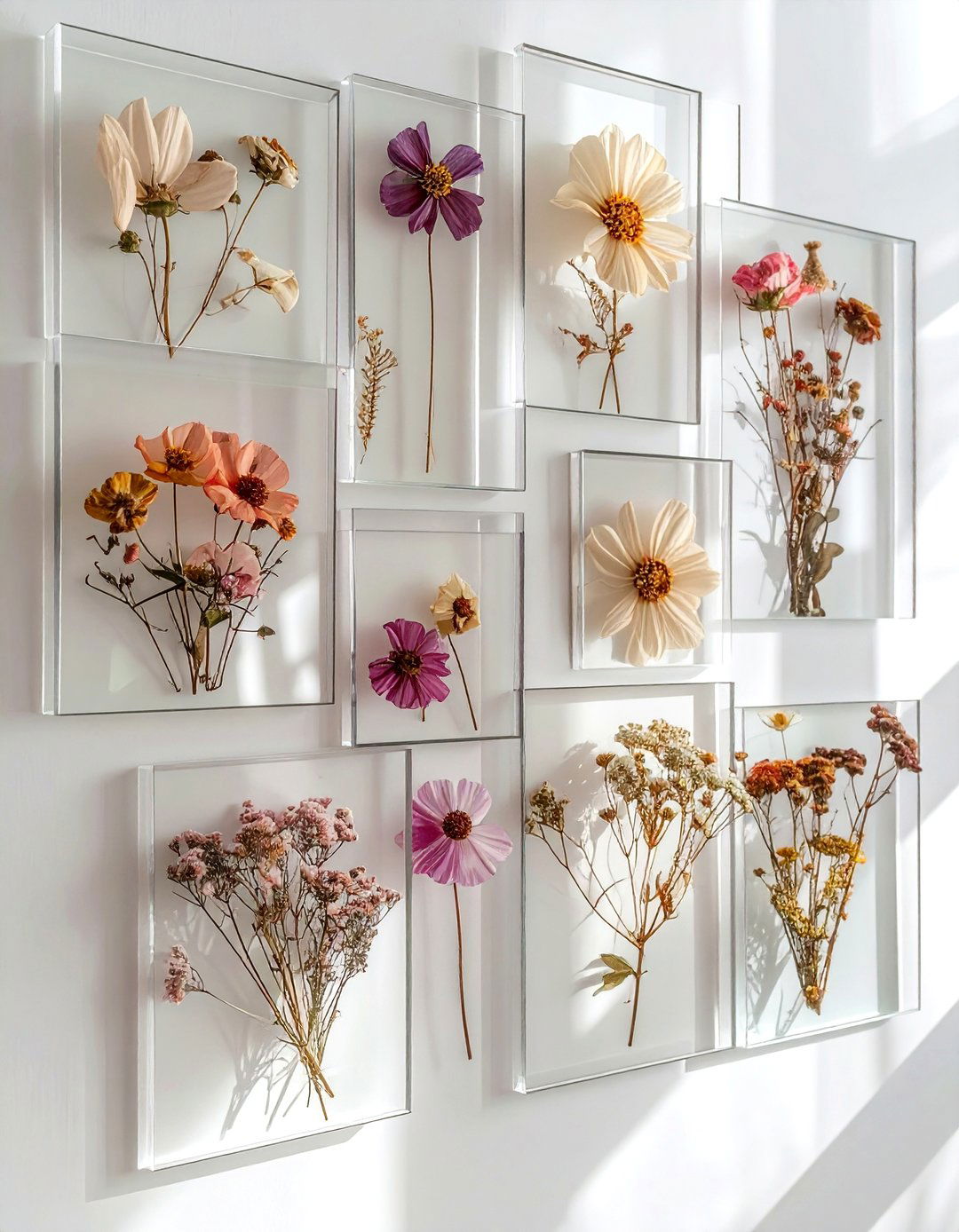 Framed Pressed Flowers - 30 inexpensive decor ideas
