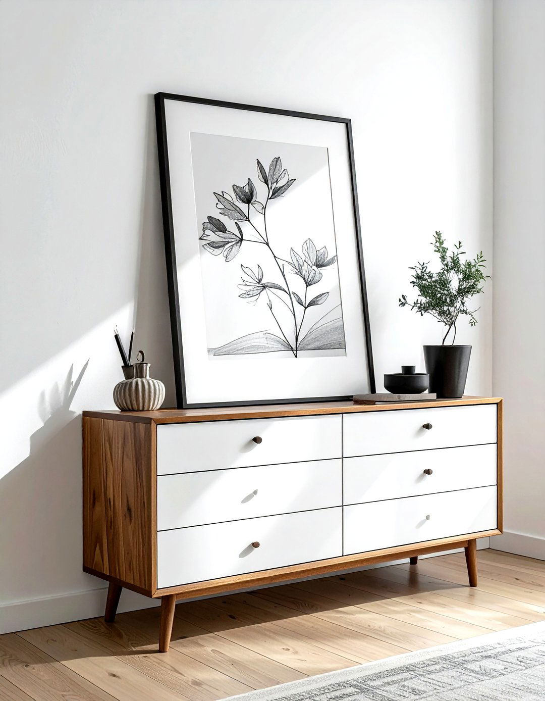 Framed Sketch Art - 30 chest of drawers decor ideas