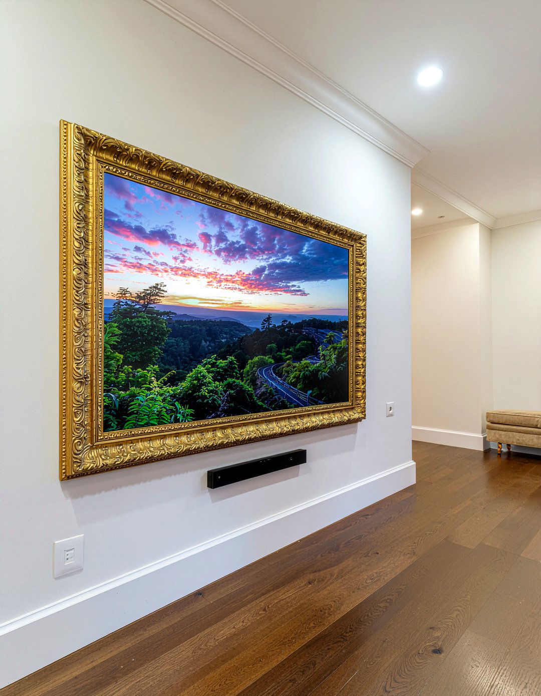 Framed TV Media Wall - 30 living room media wall ideas