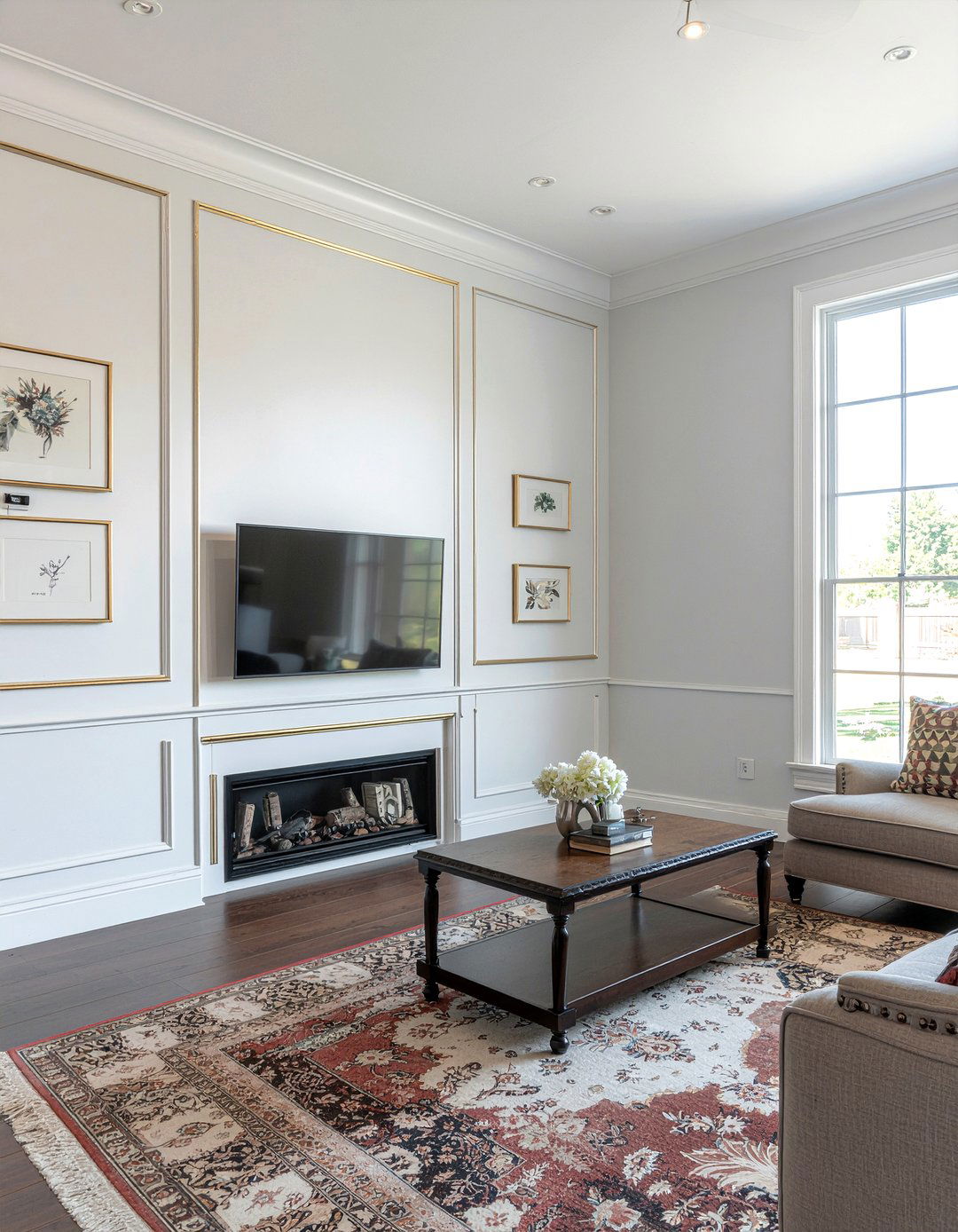 Framed TV Niche - 30 living room tv niche ideas