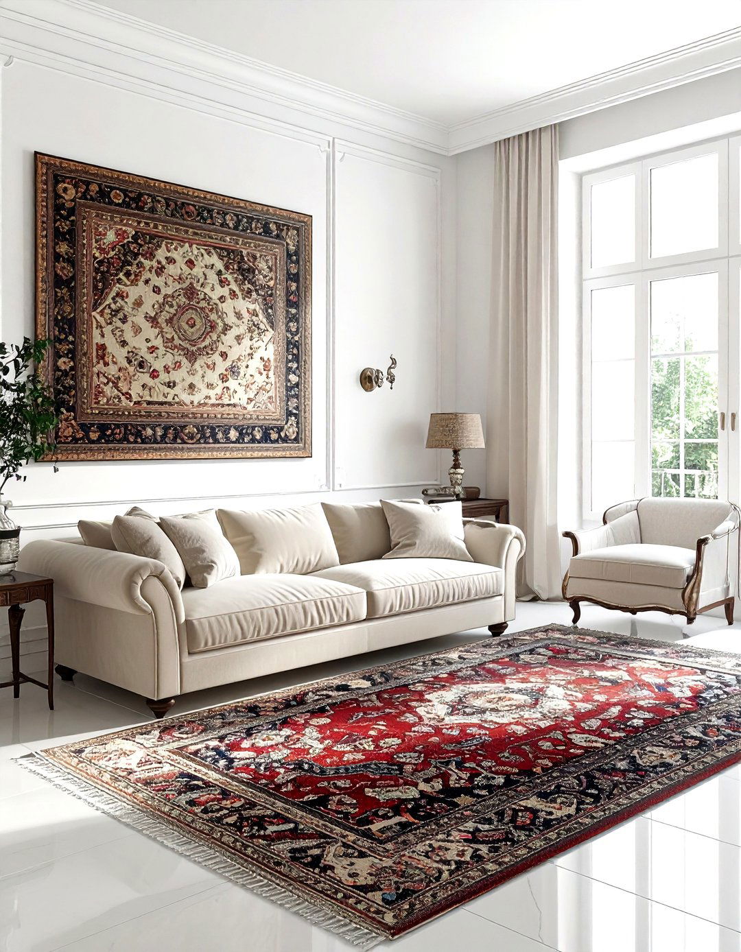 Framed Textile - 30 living room wall ideas