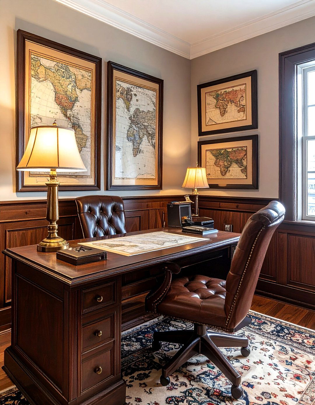 Framed Vintage Maps - 30 wall decor ideas