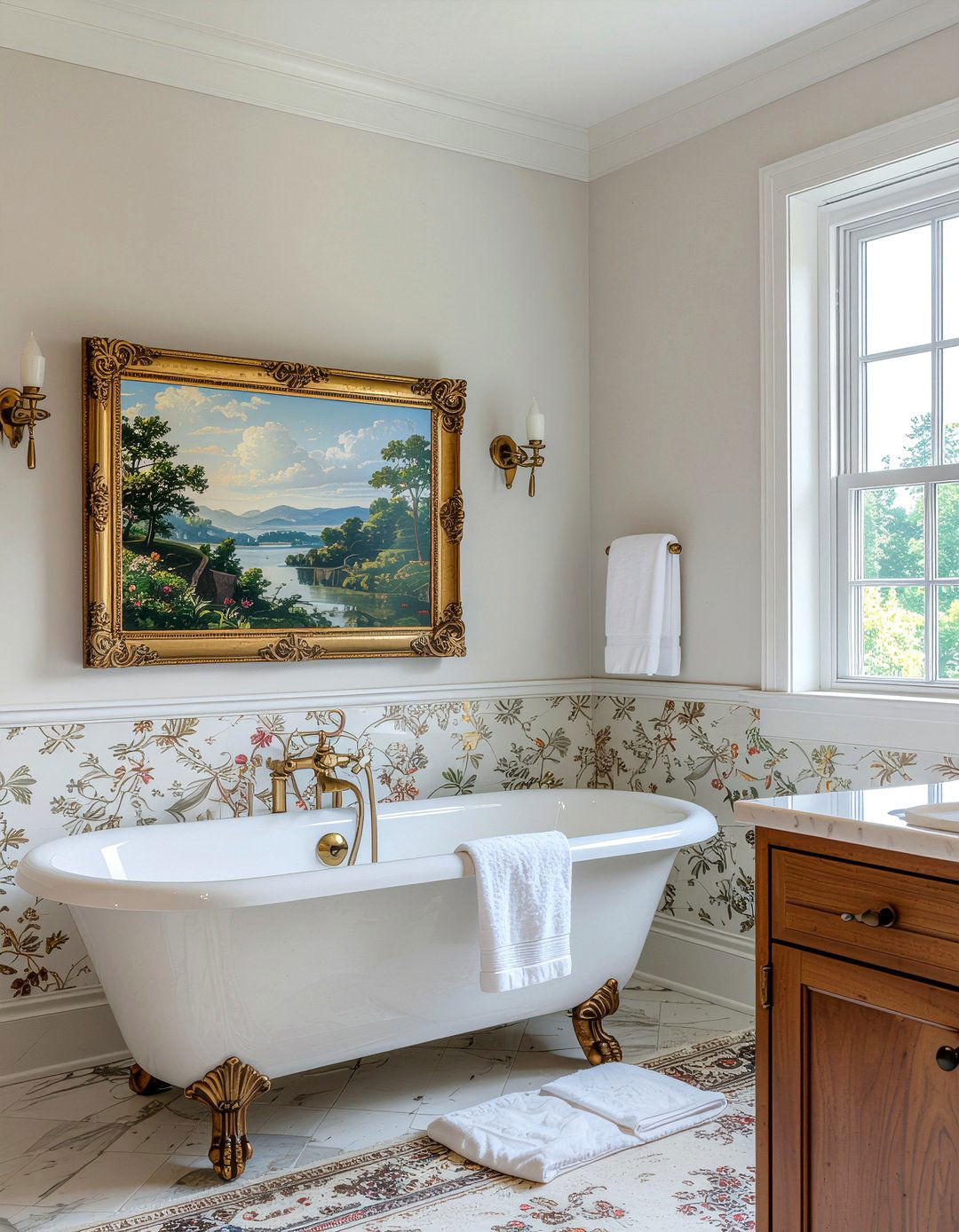 Framed Wall TV - 30 bathroom TV ideas