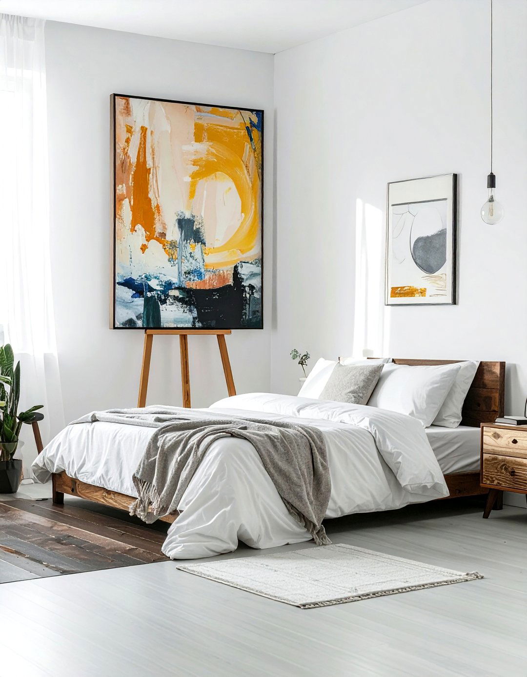 Framed art on easels - 30 removable bedroom ideas
