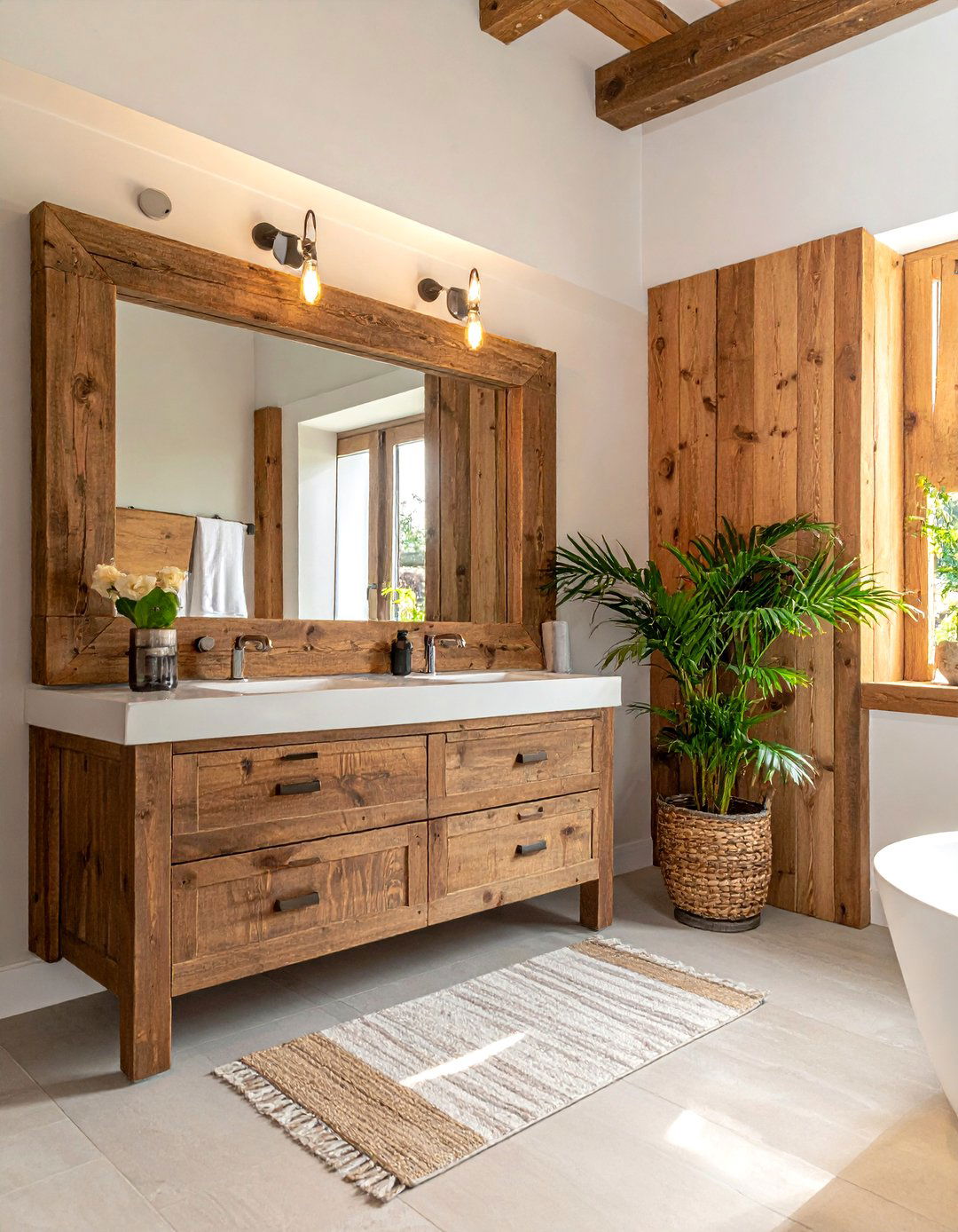 Framed bathroom mirror - 30 bathroom weekend project ideas