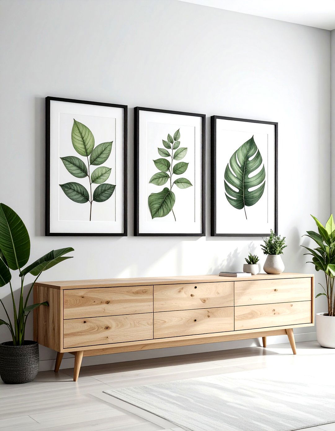 Framed botanical art prints - 30 scandinavian grey bedroom ideas