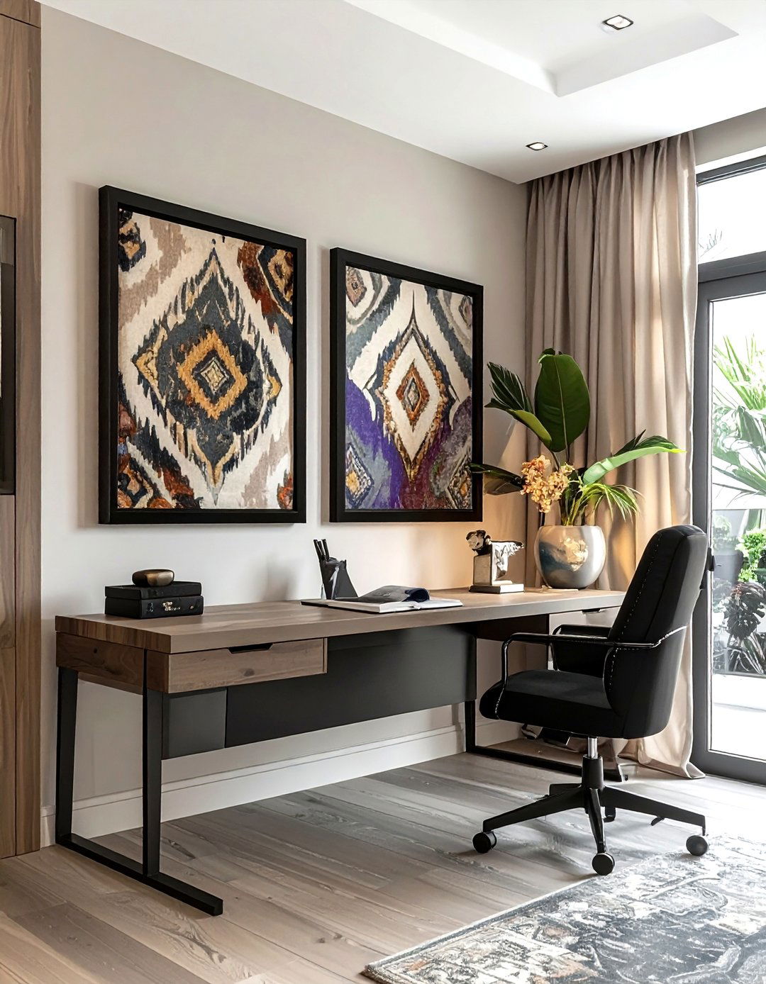 Framed ikat fabric - 30 ikat decor ideas