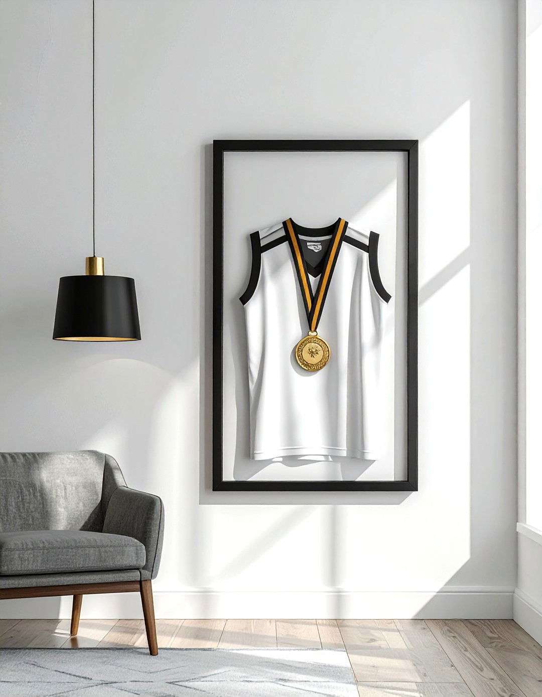 Framed jersey and medal - 30 award display ideas
