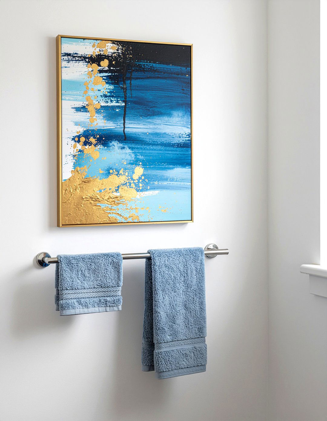 Framed minimalist wall art - 30 partial bathroom remodel ideas