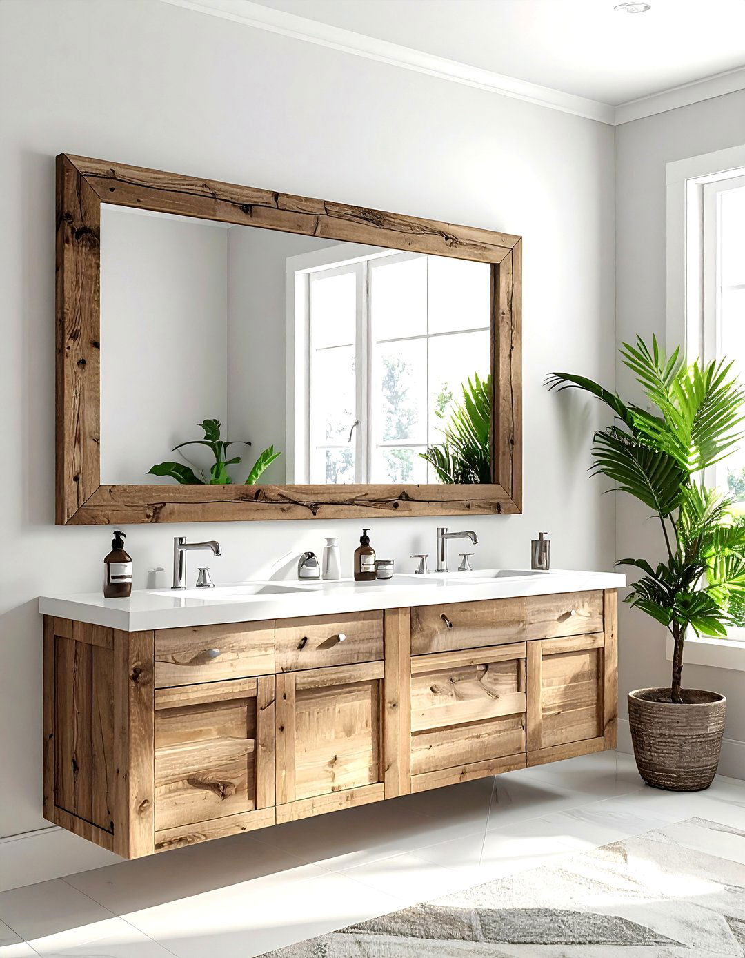 Framed mirror for bathroom - 30 weekend decor project ideas