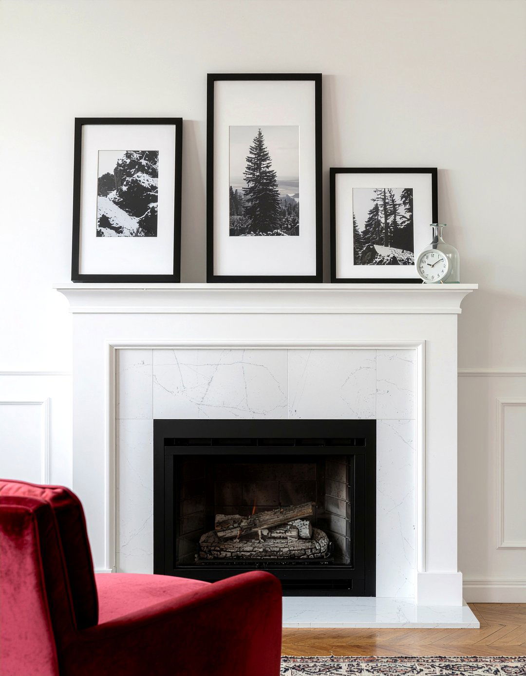 Framed photos - 30 living room mantel styling ideas