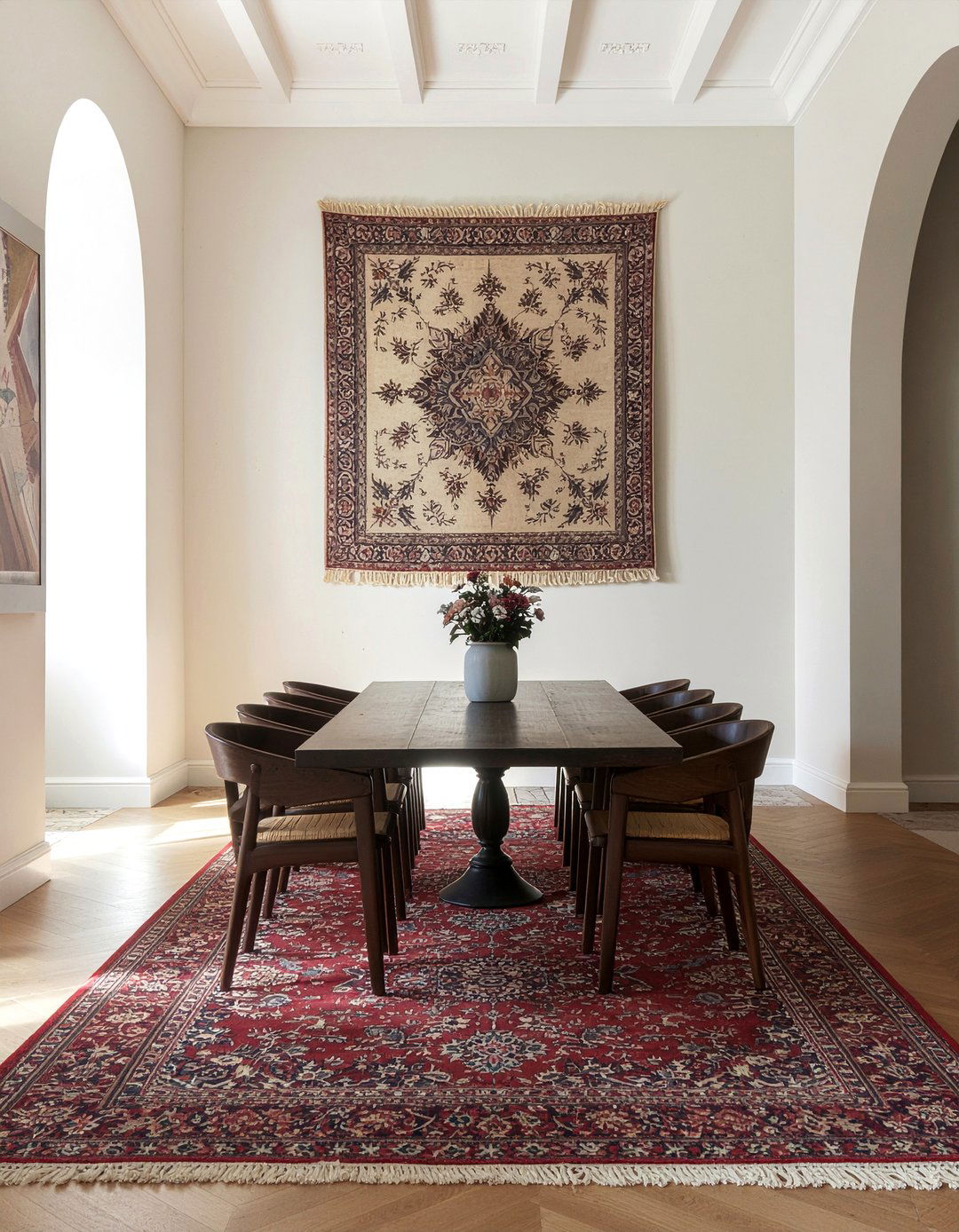 Framed textile art - 30 dining room wall decor ideas