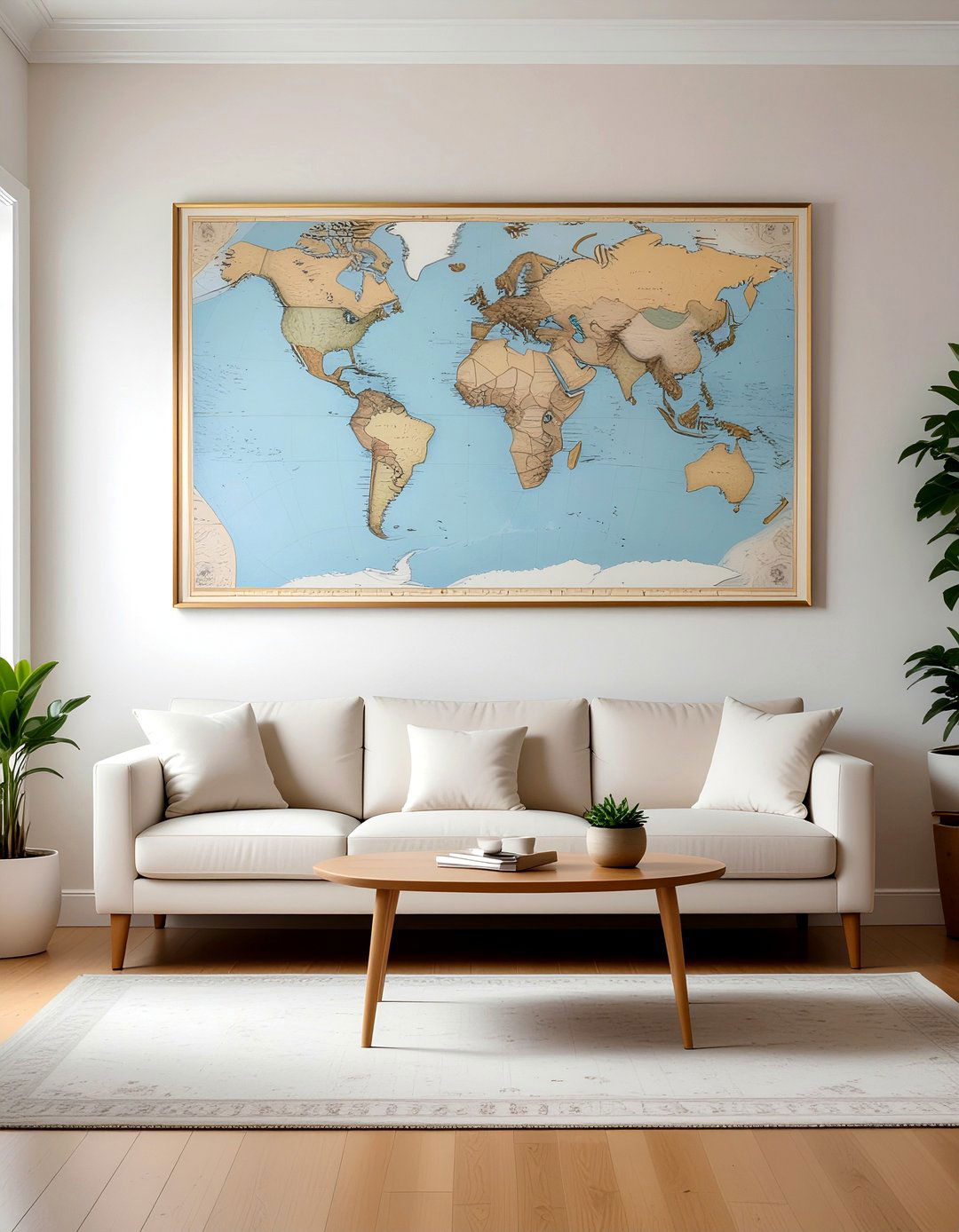 Framed vintage maps - 30 British colonial living room ideas