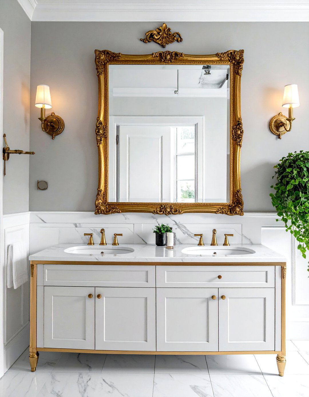 Framed vintage mirrors - 30 Southern bathroom ideas