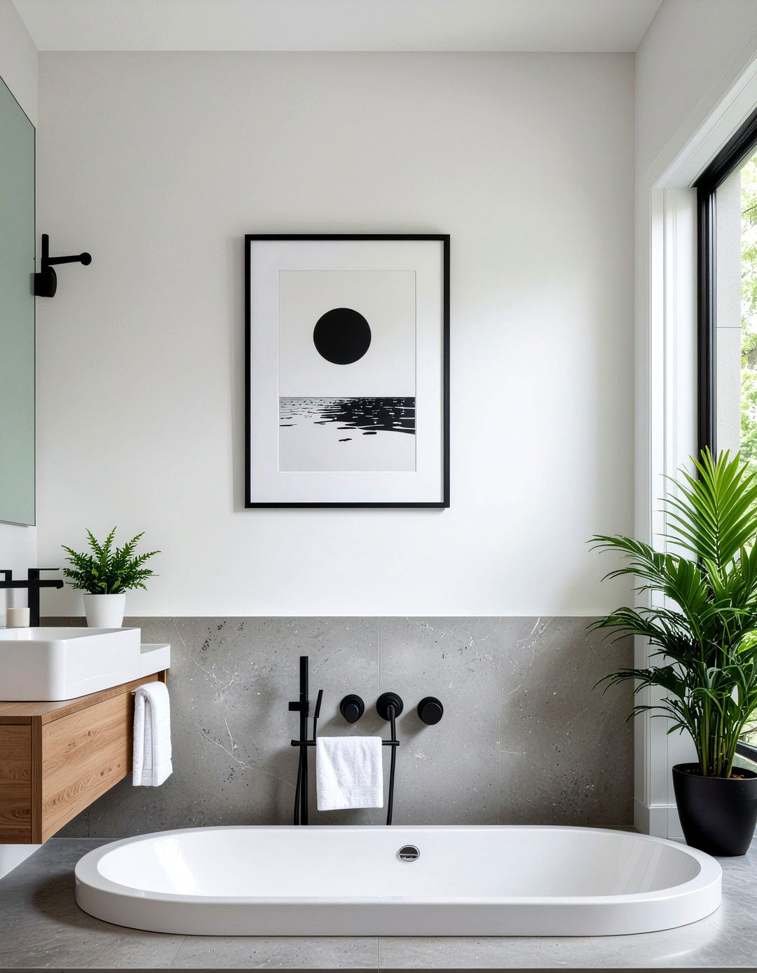 Framed wall art - 30 bathroom easy update ideas