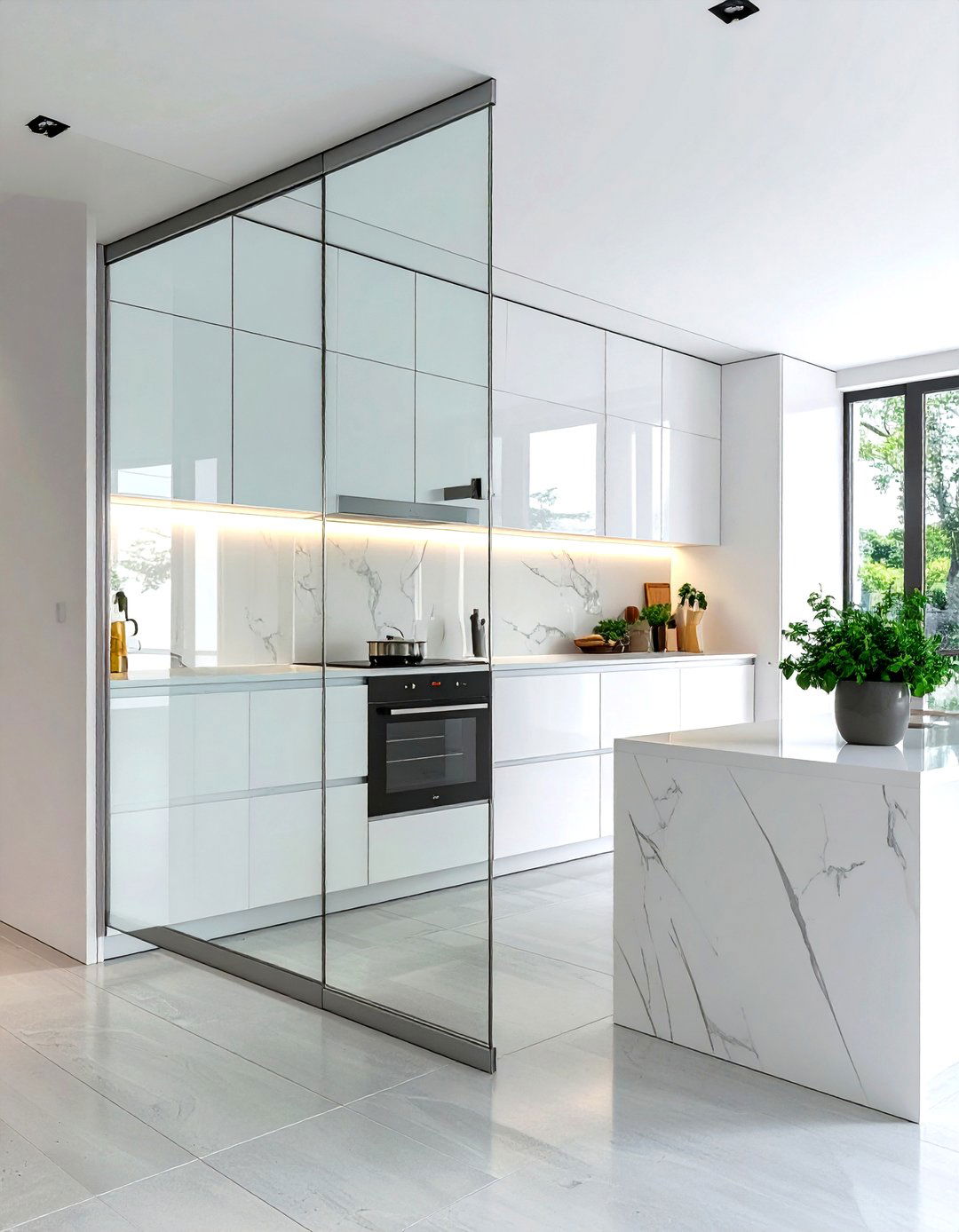 Frameless Glass Cabinet Doors - 30 kitchen glass door ideas