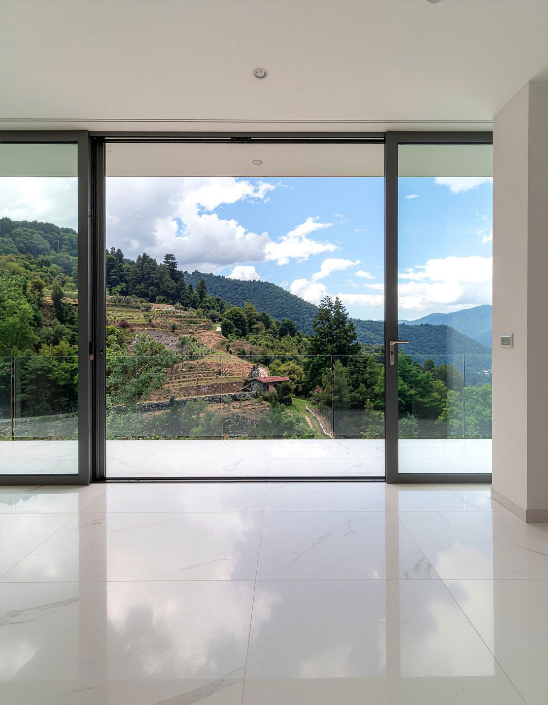 Frameless Glass Door - 30 living room door designs