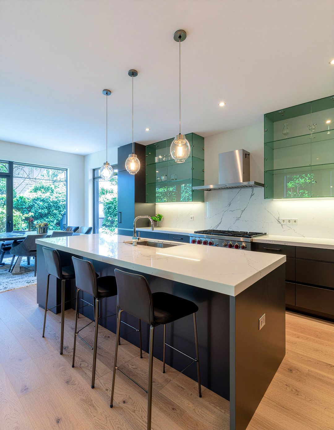 Frameless Glass Kitchen Cabinets - 30 glass front kitchen cabinet ideas