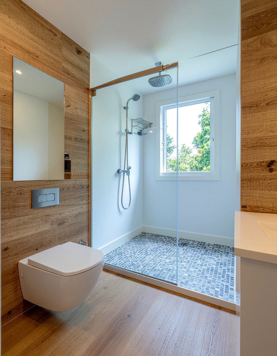 Frameless Glass Partition - 30 small bathroom remodel ideas