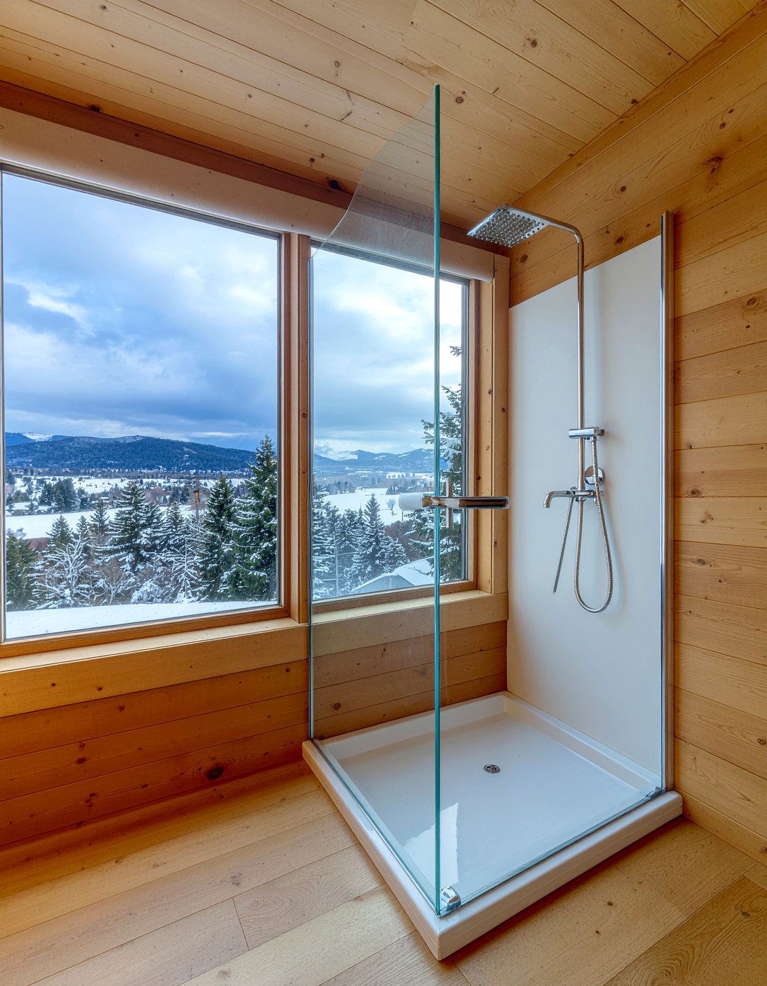 Frameless Glass Shower - 30 lodge bathroom ideas