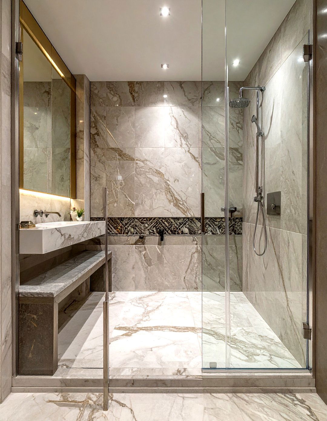 Frameless Glass Shower - 30 transitional bathroom ideas