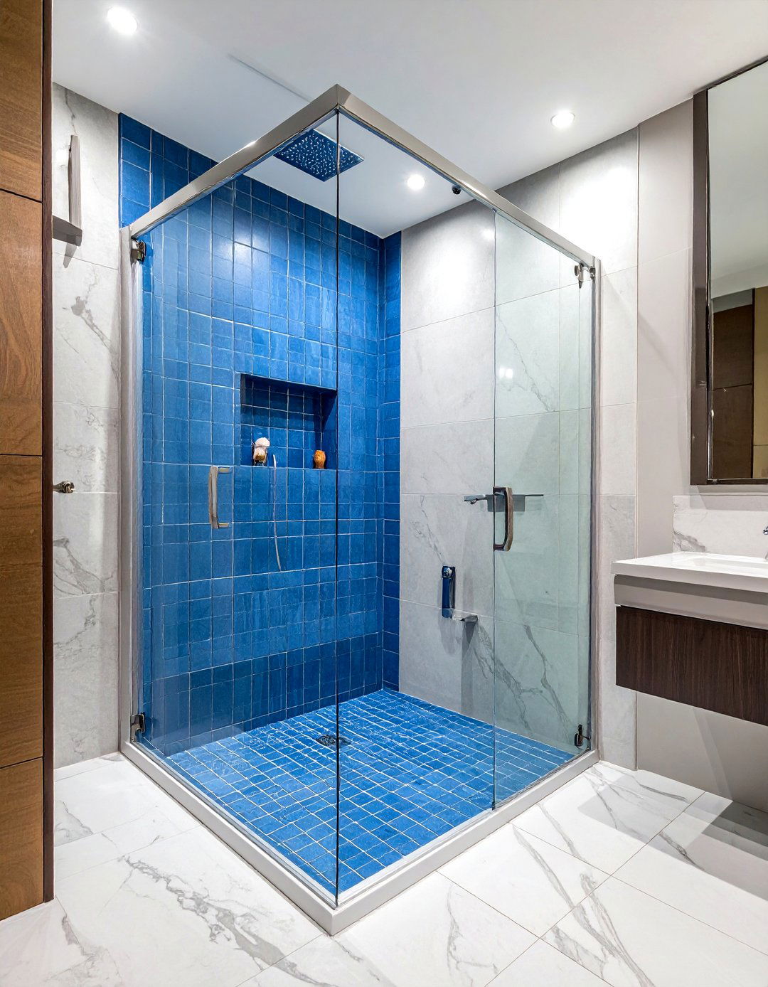 Frameless Glass Shower Door - 30 boys bathroom ideas