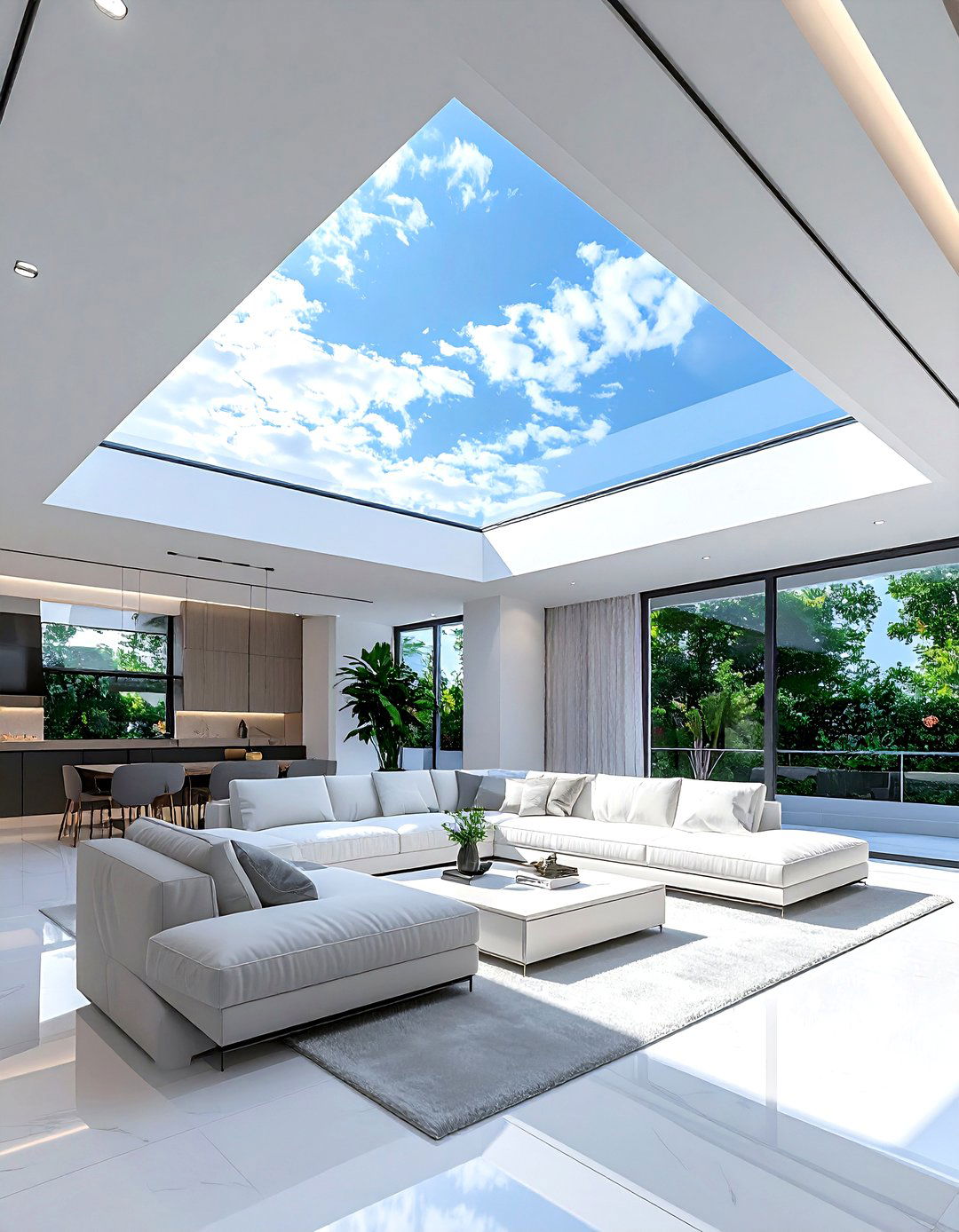Frameless Living Room Skylight - 30 living room skylights