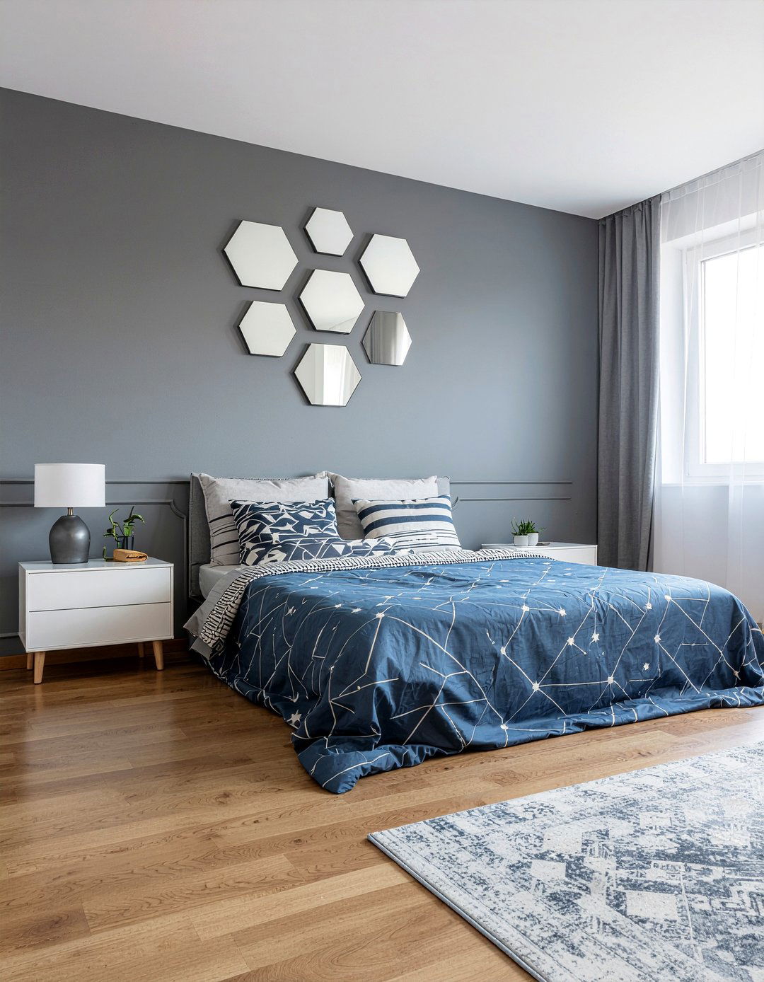 Frameless Mirror Collage - 30 command strip bedroom ideas