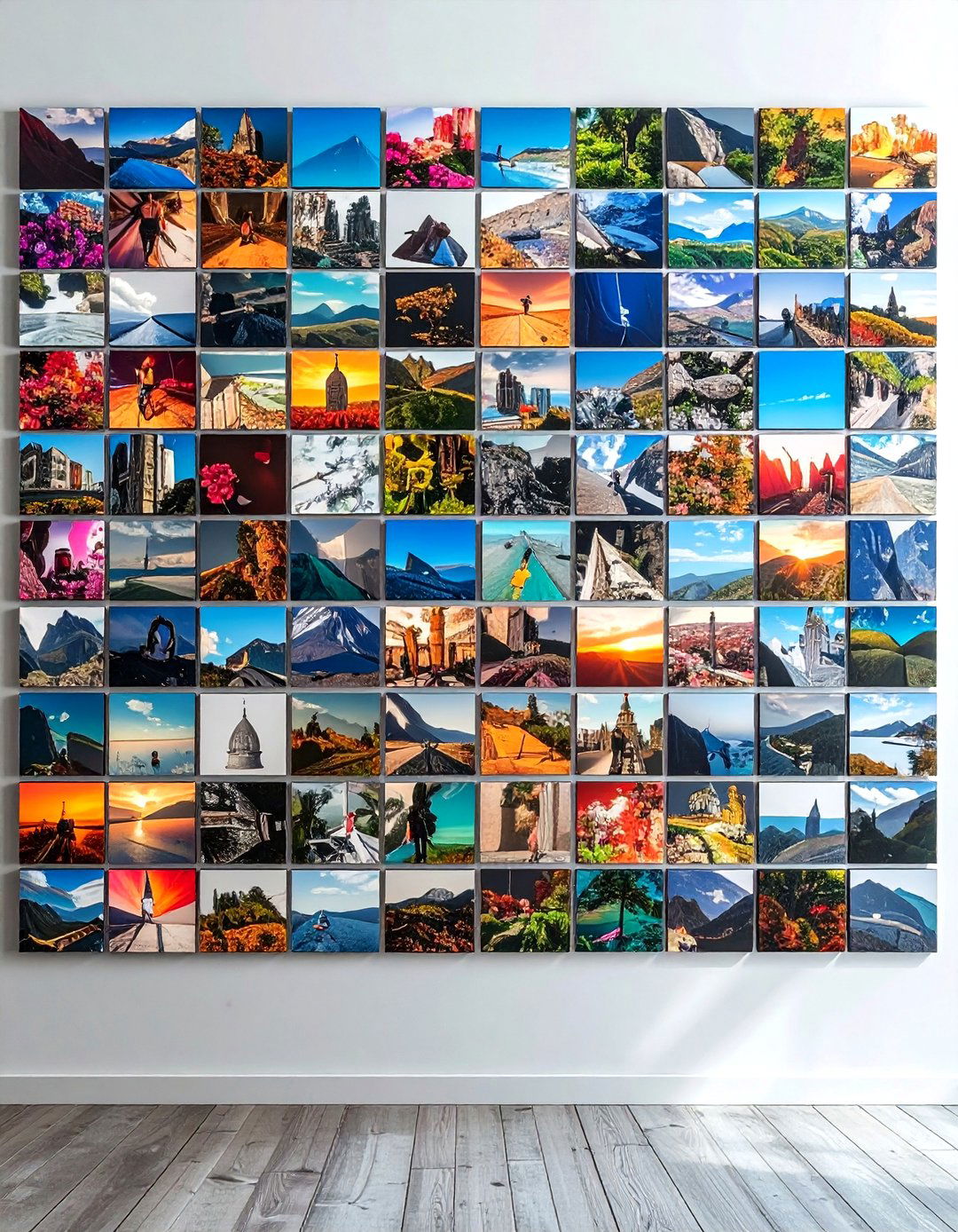 Frameless Photo Collage - 30 photo wall ideas