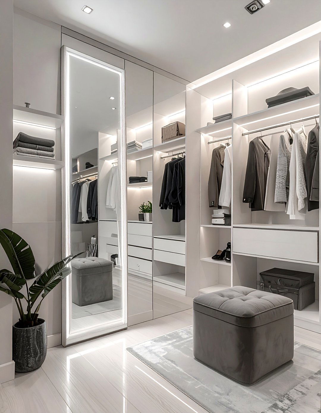 Frameless floor mirror - 30 leaning mirror ideas