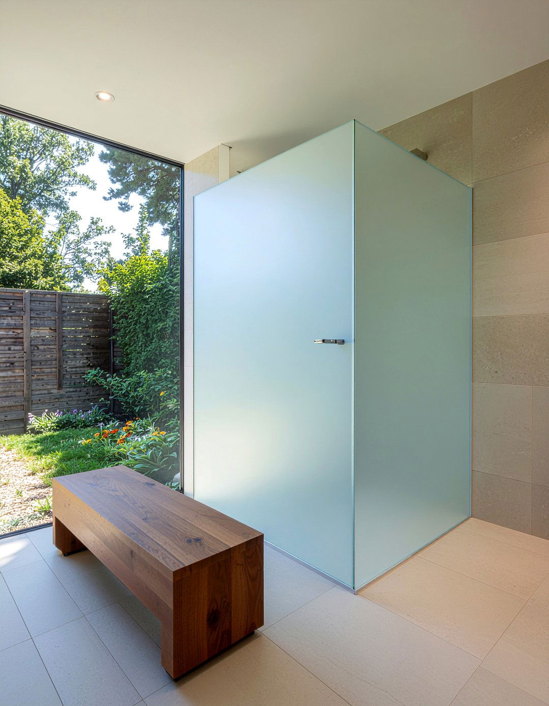 Frameless frosted glass shower - 30 frosted glass bathroom ideas