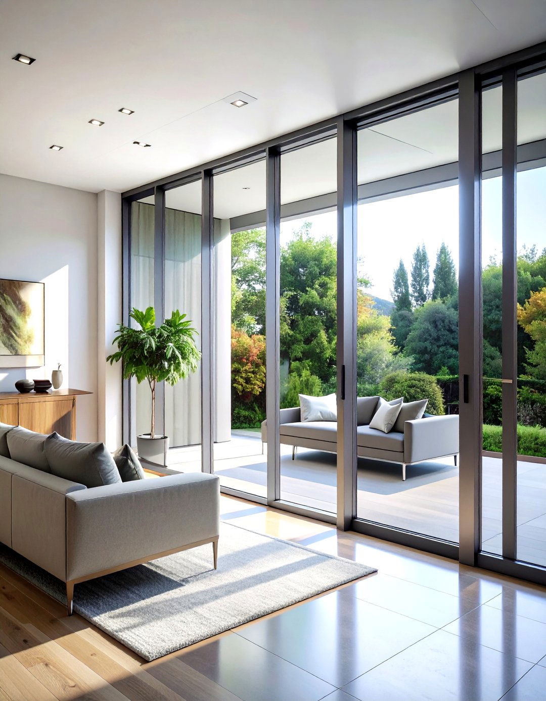 Frameless glass bifold doors - 30 living room bifold doors