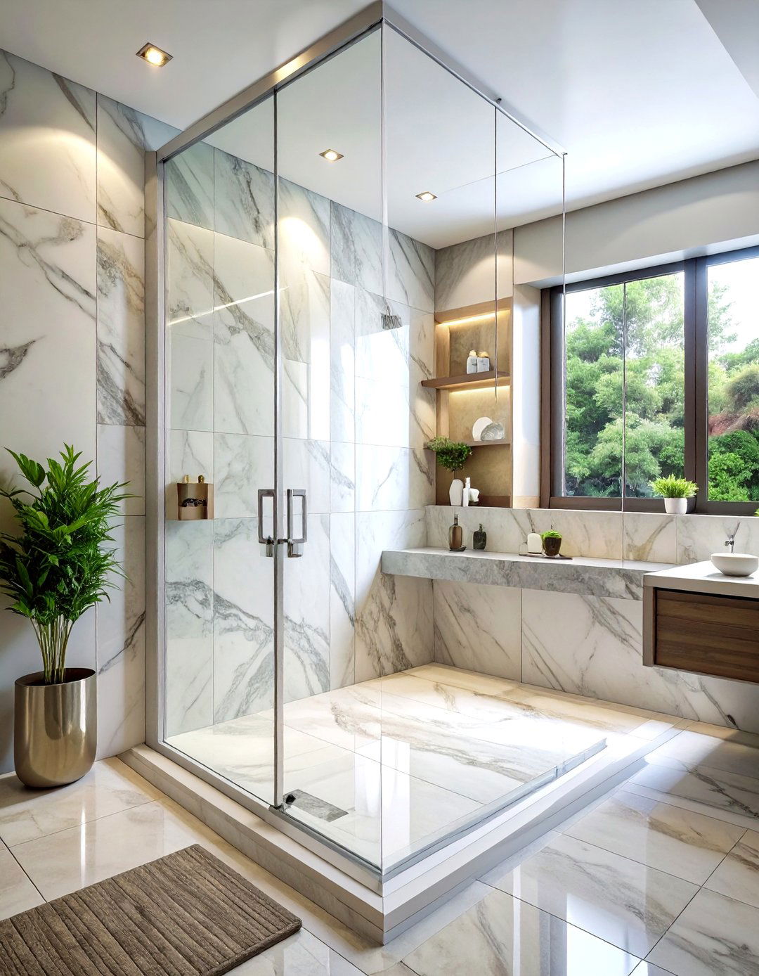 Frameless glass shower - 30 bathroom space saving ideas