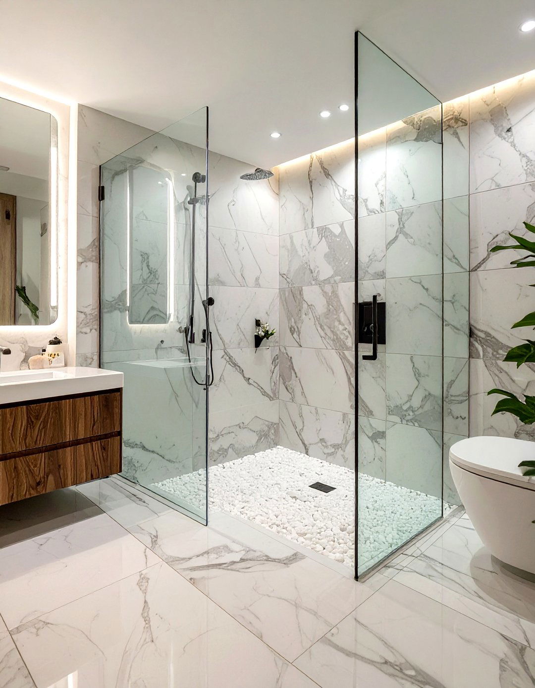 Frameless glass shower - 30 Cape Cod bathroom ideas