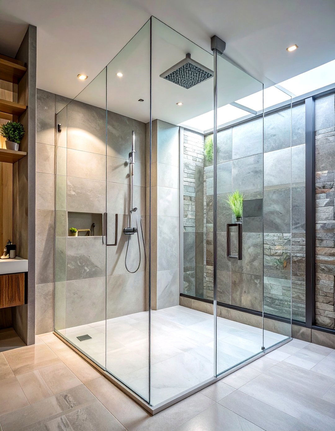 Frameless glass shower - 30 Fixer Upper bathroom ideas