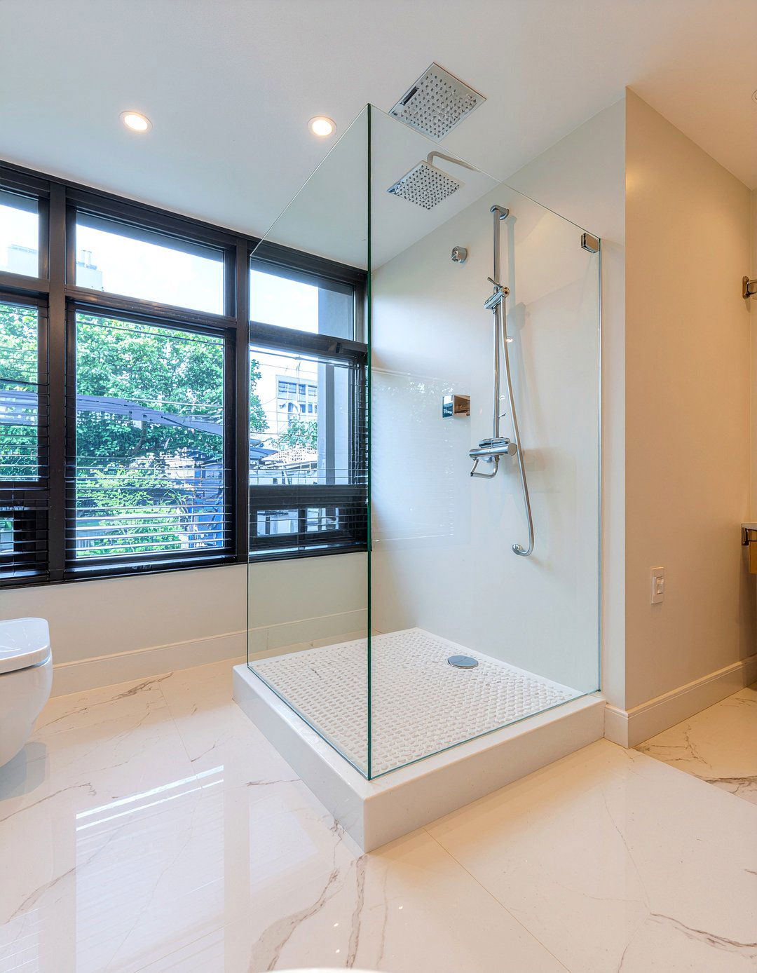 Frameless glass shower - 30 hotel bathroom ideas
