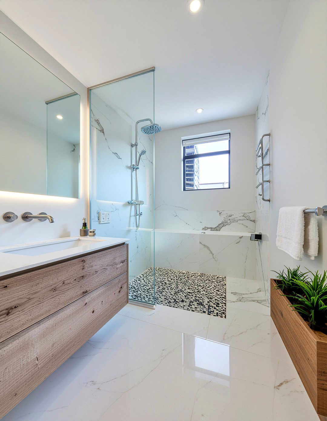 Frameless glass shower - 30 master bath remodel ideas