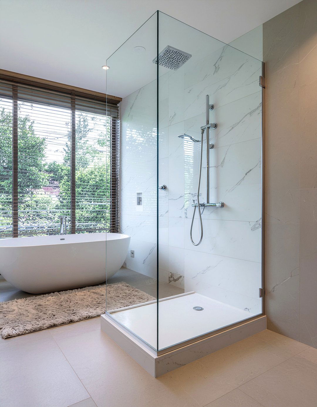Frameless glass shower enclosure - 30 glass bathroom ideas